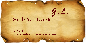 Gulás Lizander névjegykártya